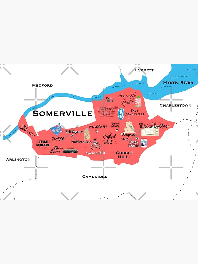"somerville, mass map" Poster for Sale by mfarmand Redbubble