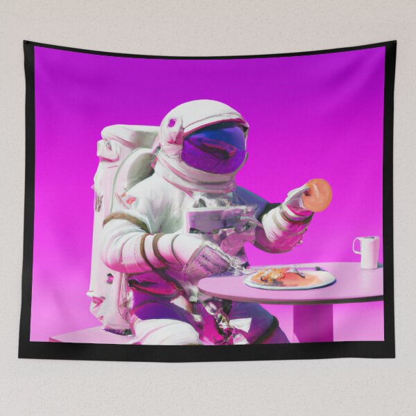 Item preview, Astronaut in Space I Love Pupusas and Horchata Neon Background | El Salvador designed and sold by kestrada2906.