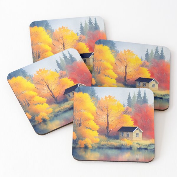 Item preview, Colorful Autumn Landscape Watercolor 20 designed and sold by Red Witch Art.