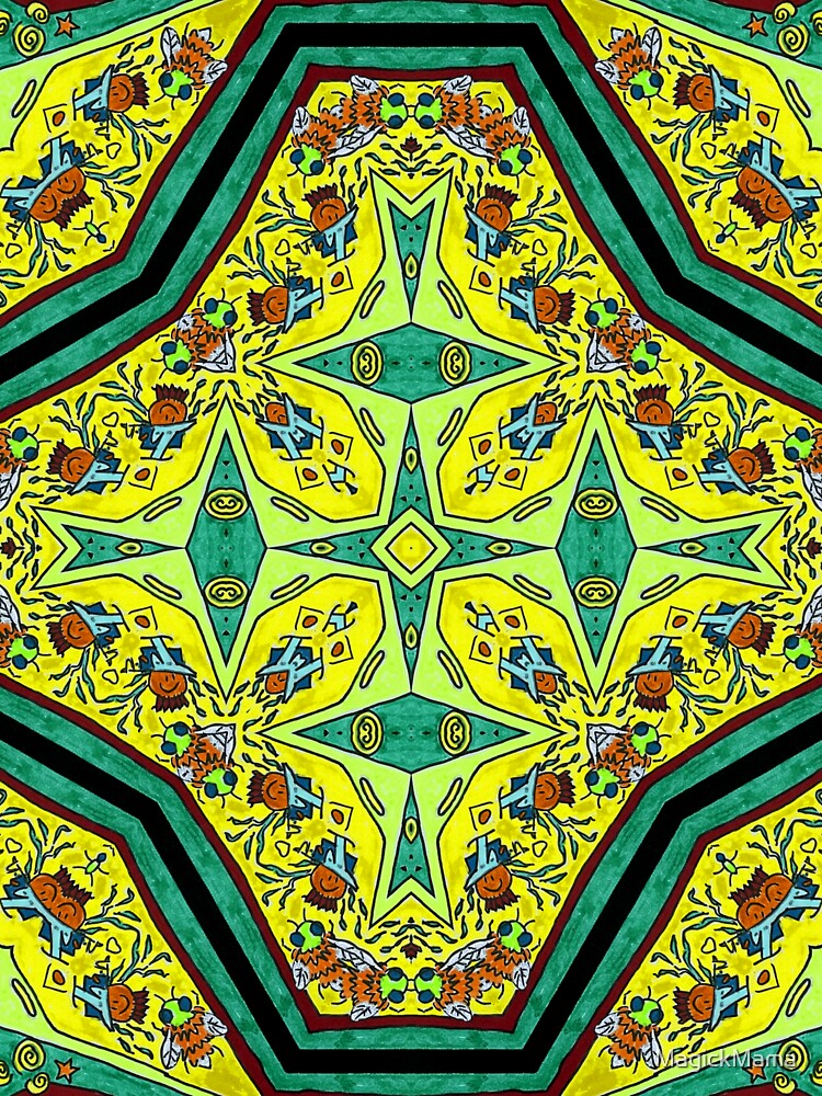 Thumbnail 3 of 3, Sticker, A Bizzy Bee Pattern designed and sold by MagickMama.
