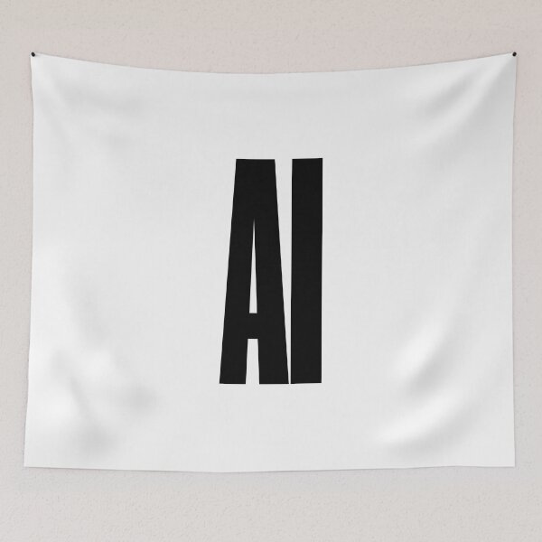 Item preview, AI Artificial Intelligence, Graphic Text, Bold, Big Text, black and white designed and sold by MajicArts.