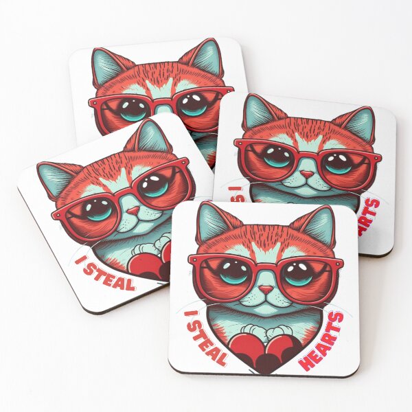 Item preview, I steal hearts valentines day cute cat Funny Valentine's day designed and sold by Cineraim Shop.