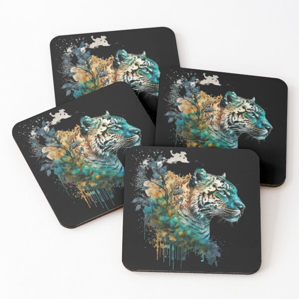 Item preview, A hand-drawn illustration of an exotic animal like a tiger or a peacock with a watercolor effect. designed and sold by AI-RDROP.