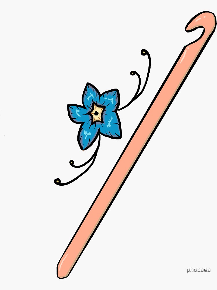 Thumbnail 3 of 3, Sticker, Crochet Hook designed and sold by phocaea.