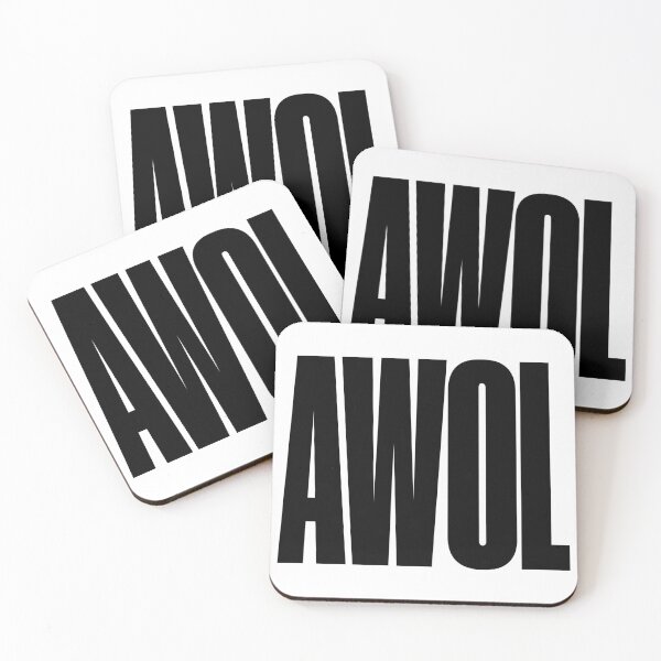 Item preview, AWOL Absent Without Leave, Graphic Text, Bold, Big Text, black and white designed and sold by MajicArts.