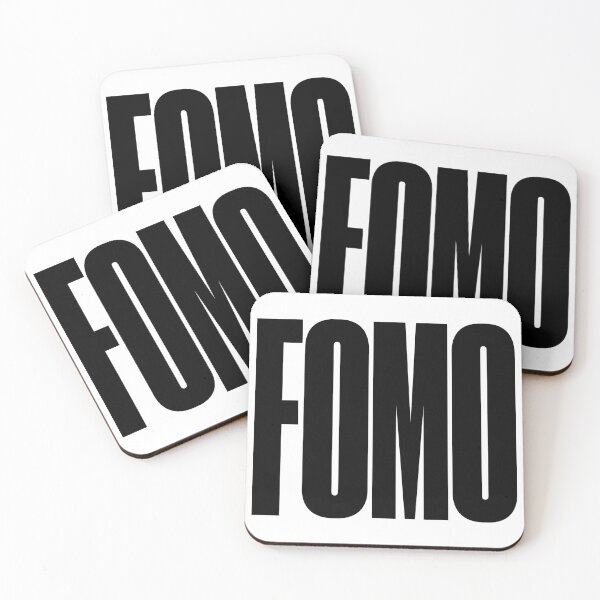 Item preview, FOMO, Fear of Missing Out, Graphic Text, Bold, Big Text, black and white designed and sold by MajicArts.