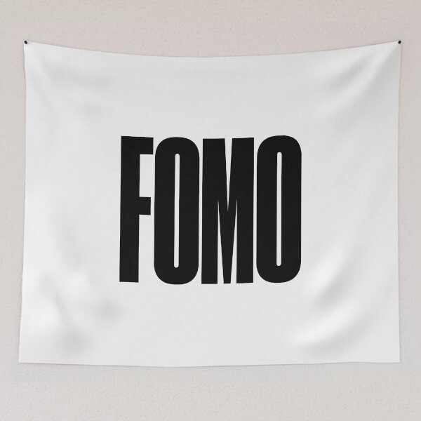 Item preview, FOMO, Fear of Missing Out, Graphic Text, Bold, Big Text, black and white designed and sold by MajicArts.