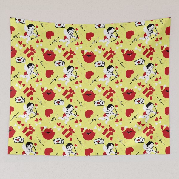 Item preview,   Valentines Day pattern on the yellow designed and sold by Olha Volokhova.