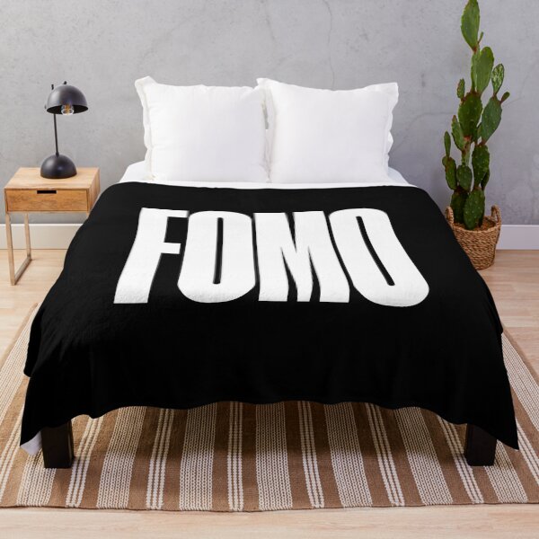 Item preview, FOMO, Fear of Missing Out, Graphic Text, Bold, Big Text, black and white designed and sold by MajicArts.