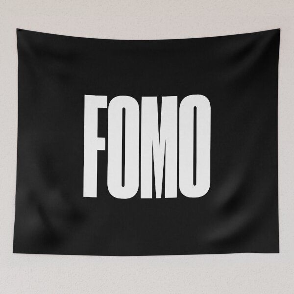 Item preview, FOMO, Fear of Missing Out, Graphic Text, Bold, Big Text, black and white designed and sold by MajicArts.