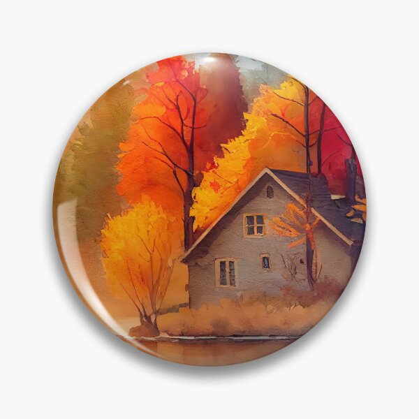 Item preview, Colorful Autumn Landscape Watercolor 22 designed and sold by Red Witch Art.