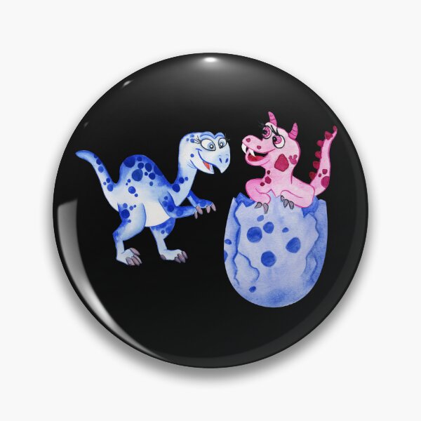 Item preview, A Flame-Breathing Dragon And Pink Hatching Baby Dinosaur designed and sold by elisarasada.