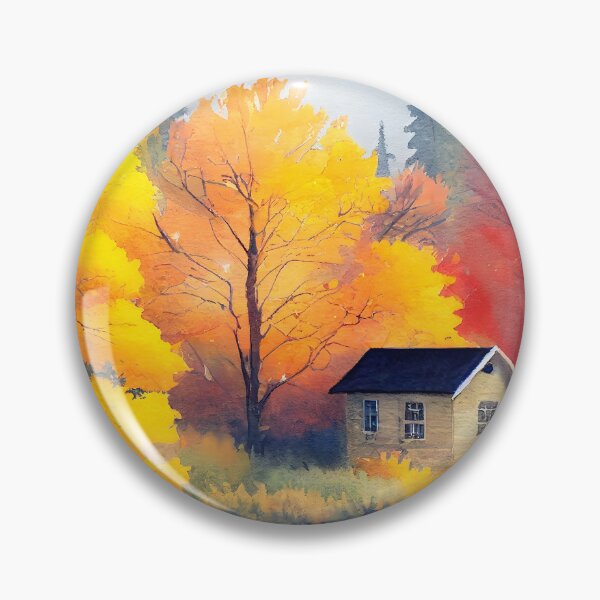 Item preview, Colorful Autumn Landscape Watercolor 20 designed and sold by Red Witch Art.