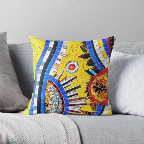 Gaudi Barselona mosaic Throw Pillow