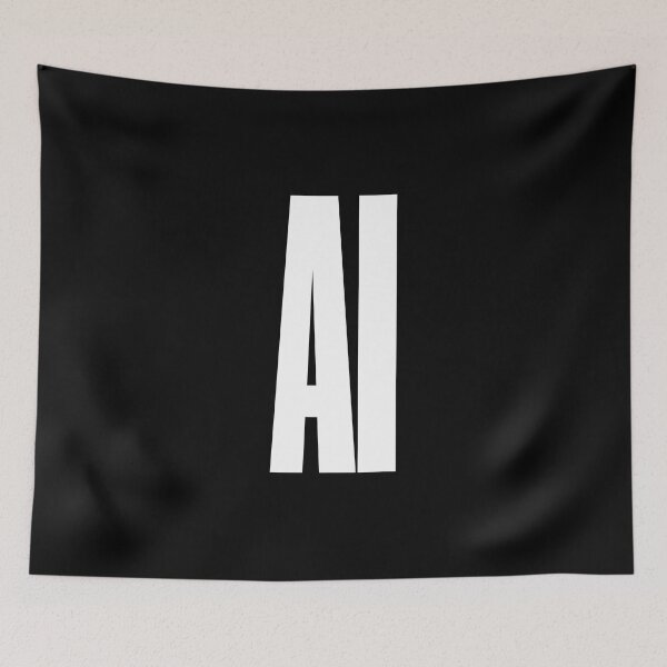Item preview, AI Artificial Intelligence, Graphic Text, Bold, Big Text, black and white designed and sold by MajicArts.