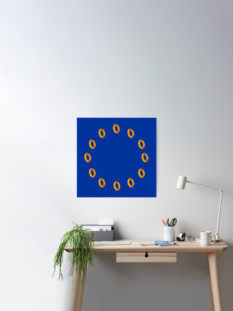 european union sonic ring Sticker for Sale by Frogus