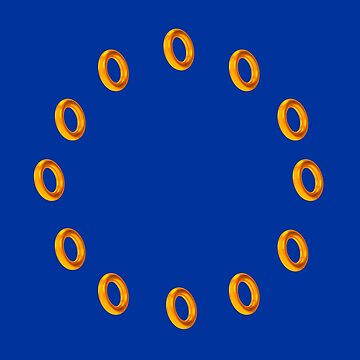 european union sonic ring Sticker for Sale by Frogus