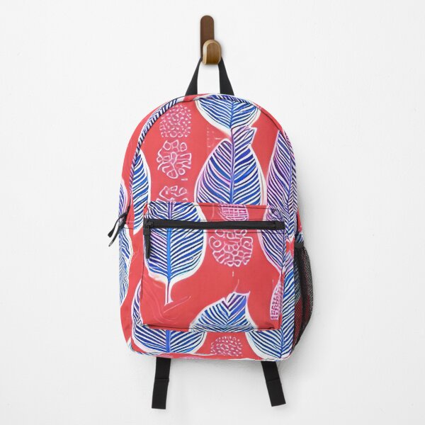 Item preview, Blue feather pattern design on red background designed and sold by scottanderson2.