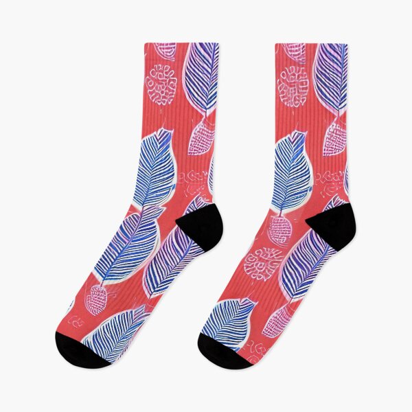 Item preview, Blue feather pattern design on red background designed and sold by scottanderson2.