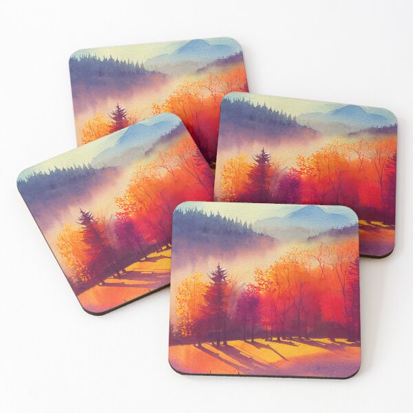Item preview, Colorful Autumn Landscape Watercolor 23 designed and sold by Red Witch Art.