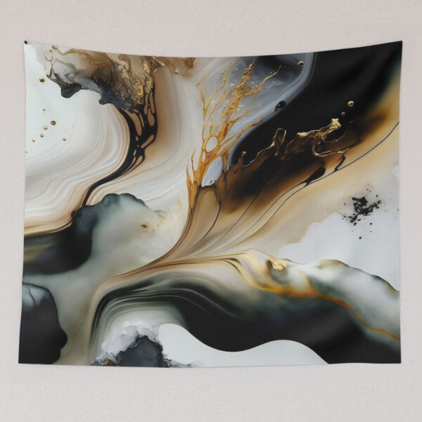 Item preview, Gold and Black Marble Wavescape designed and sold by meggydesigns.