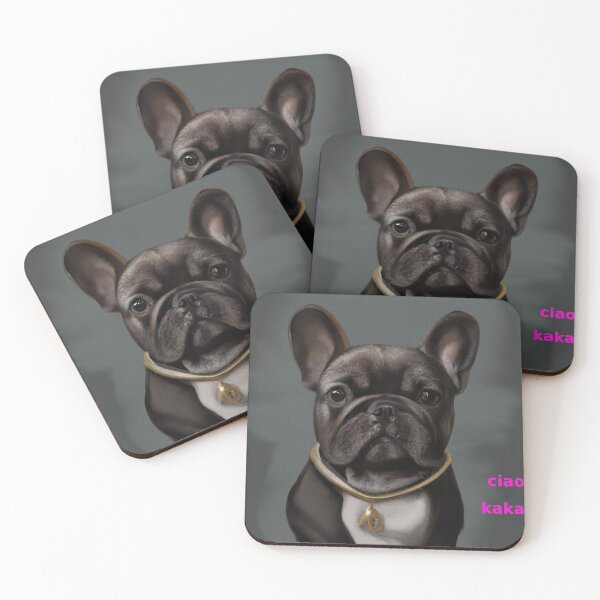 Item preview, French bulldog - ciao kakao pink digital art designed and sold by AUEROCHSE.