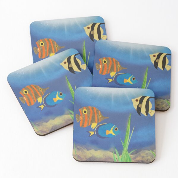 Artikelvorschau, Tropische Fische schwimmen mit Wasserfarbe entworfen und verkauft von eddiebarronshop.