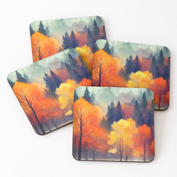 Item preview, Colorful Autumn Landscape Watercolor 24 designed and sold by Red Witch Art.