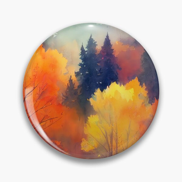 Item preview, Colorful Autumn Landscape Watercolor 24 designed and sold by Red Witch Art.