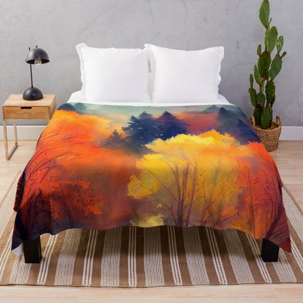 Item preview, Colorful Autumn Landscape Watercolor 24 designed and sold by Red Witch Art.