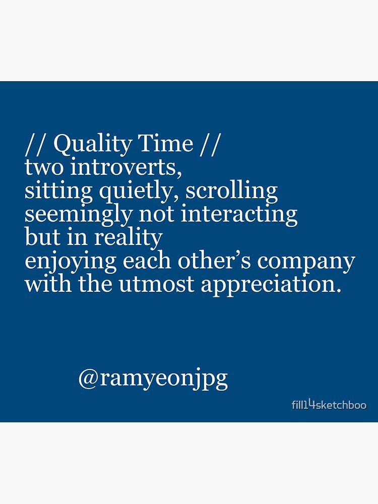 "quality time (poem)" Sticker for Sale by fill14sketchboo Redbubble