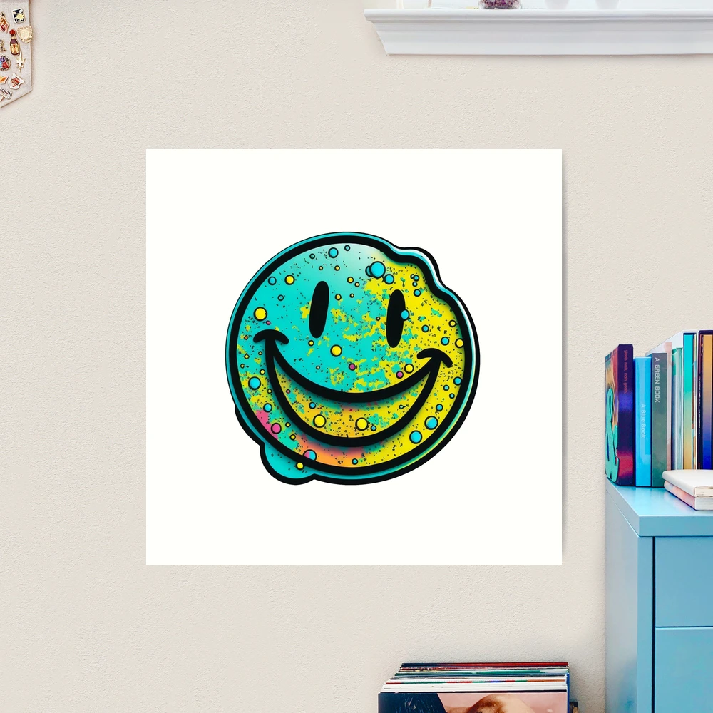 90s Smily Face History of Art アート プリントT History of Art Smiley Tee