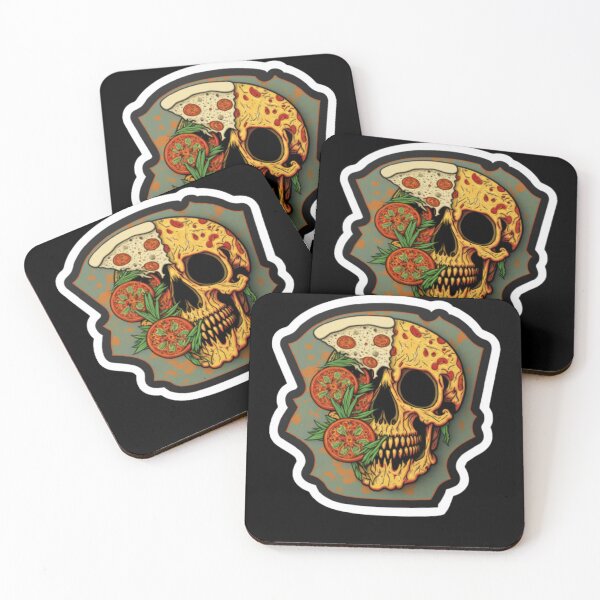 Item preview, pizza skull stickers designed and sold by Dragsma ⭐⭐⭐⭐⭐.