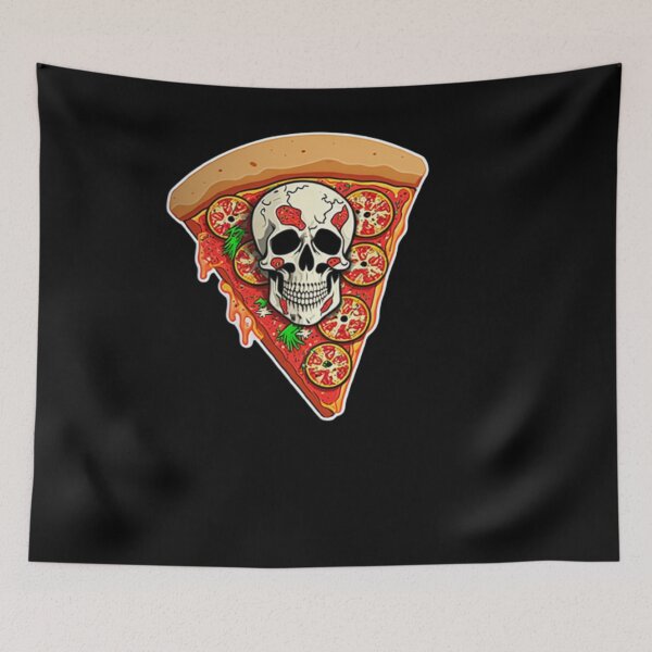 Item preview, pizza skull stickers designed and sold by Dragsma ⭐⭐⭐⭐⭐.