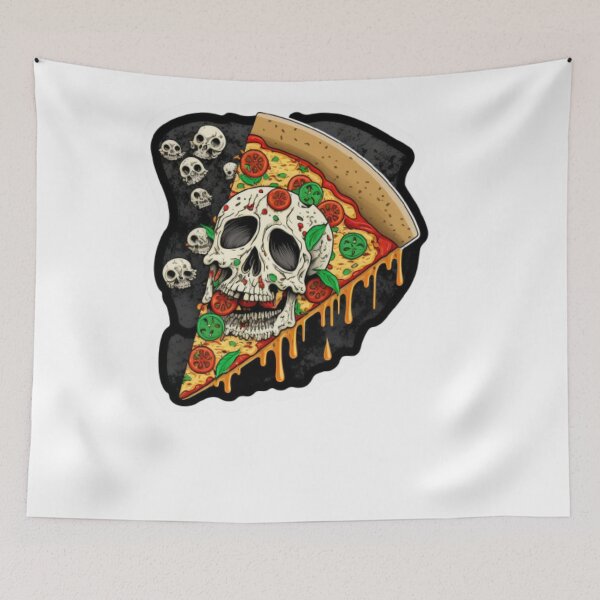 Item preview, pizza skull stickers designed and sold by Dragsma ⭐⭐⭐⭐⭐.