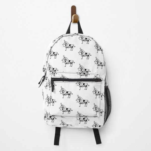 Item preview, Black and White Cute Bull holding Flower Tattoo designed and sold by Cesar Caligula.