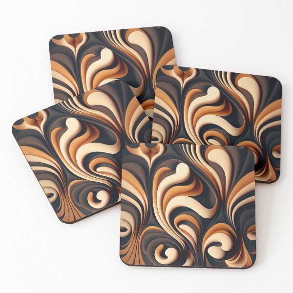 Item preview, Crafty Dynamic Fluid Art Deco Pattern Digital Painting designed and sold by CodeAndColors.