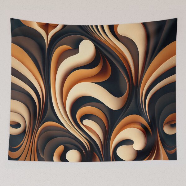 Item preview, Crafty Dynamic Fluid Art Deco Pattern Digital Painting designed and sold by CodeAndColors.