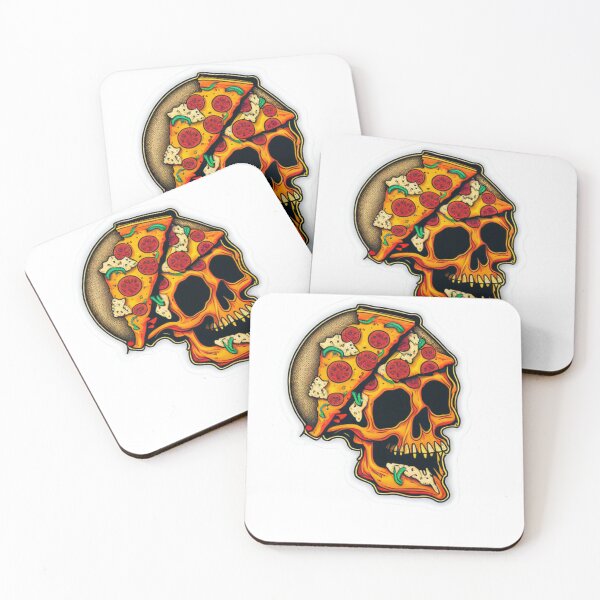 Item preview, pizza skull stickers designed and sold by Dragsma ⭐⭐⭐⭐⭐.