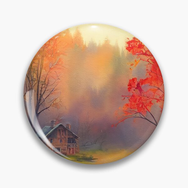 Item preview, Colorful Autumn Landscape Watercolor 26 designed and sold by Red Witch Art.