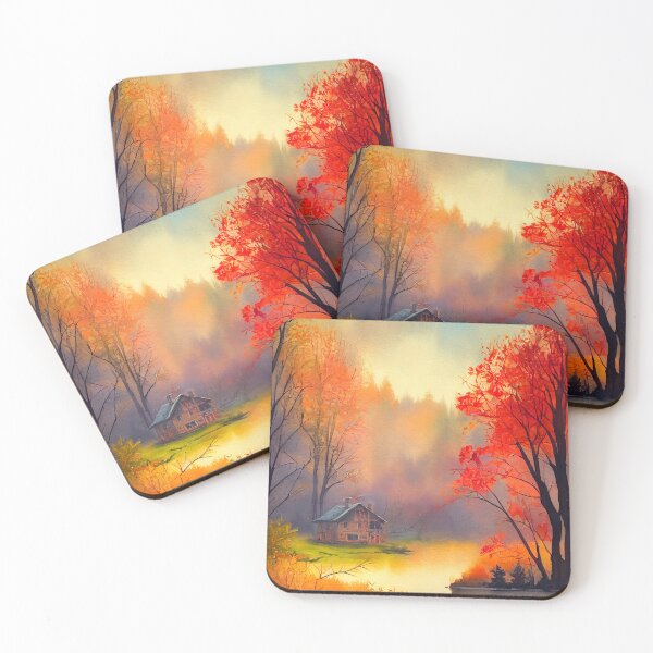 Item preview, Colorful Autumn Landscape Watercolor 26 designed and sold by Red Witch Art.