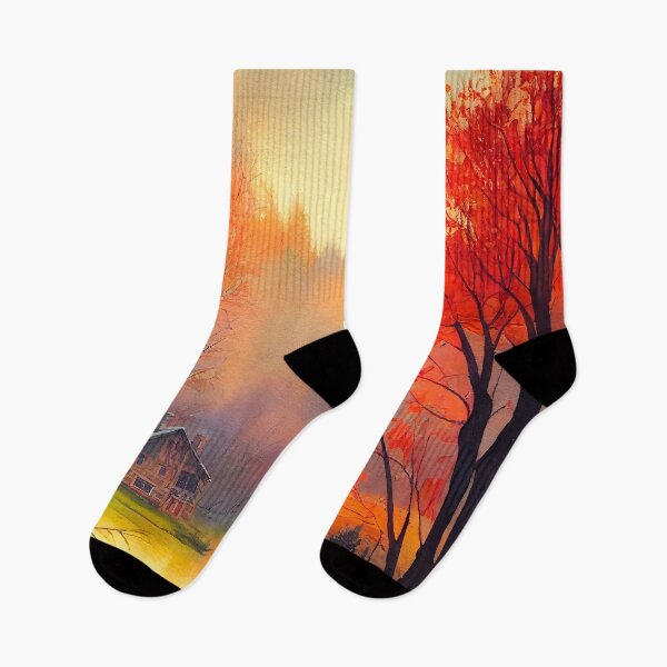 Item preview, Colorful Autumn Landscape Watercolor 26 designed and sold by Red Witch Art.