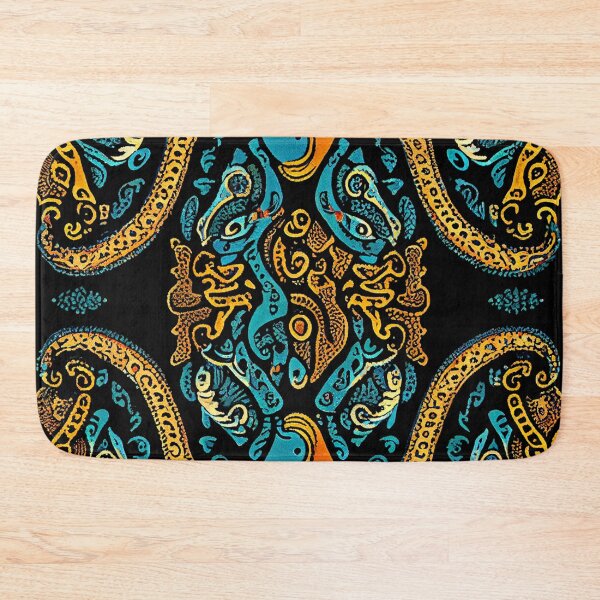 Item preview, Simple Scaley Psychedelic Bold Victorian Scandinavian Pattern Digital Painting designed and sold by CodeAndColors.