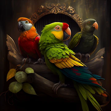 Vorschaubild zum Design Parrot Friends Digital Painting von CodeAndColors