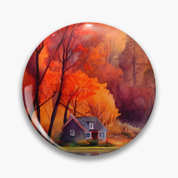 Item preview, Colorful Autumn Landscape Watercolor 27 designed and sold by Red Witch Art.