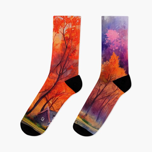 Item preview, Colorful Autumn Landscape Watercolor 27 designed and sold by Red Witch Art.