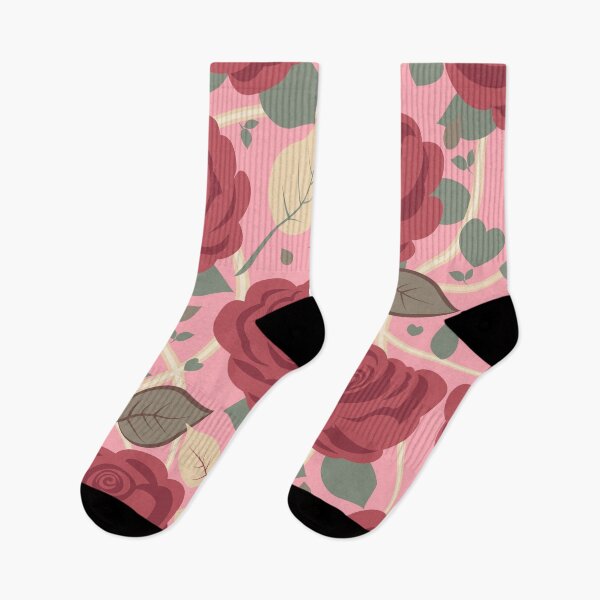 Item preview, Retro Rose Flowers with Green Leaves Pink Pattern designed and sold by Moyanana.