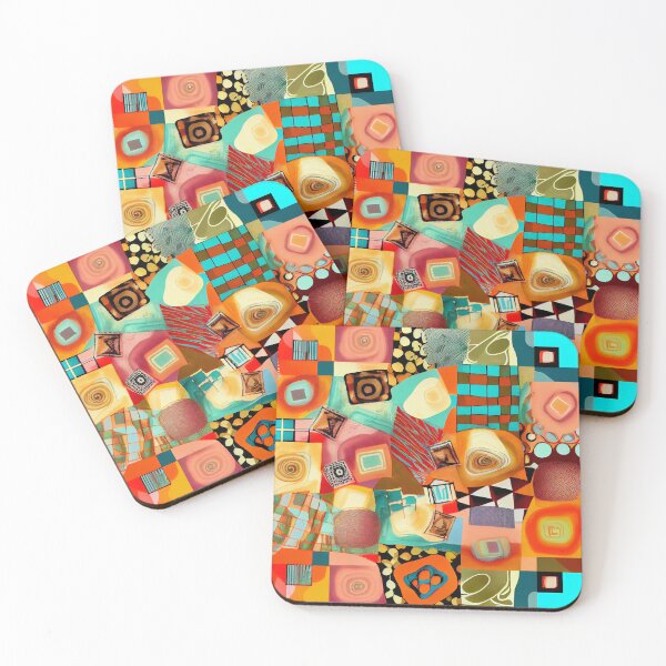 Item preview, Abstract Happy Square Eclectic Pattern Digital Painting designed and sold by CodeAndColors.