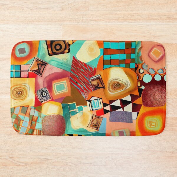Item preview, Abstract Happy Square Eclectic Pattern Digital Painting designed and sold by CodeAndColors.