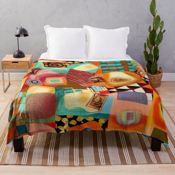 Item preview, Abstract Happy Square Eclectic Pattern Digital Painting designed and sold by CodeAndColors.